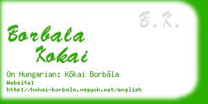 borbala kokai business card