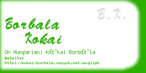 borbala kokai business card